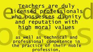 CODE OF ETHICS for TEACHERS [upl. by Enived653]