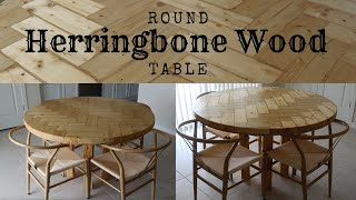 How to Build a Circular Herringbone Wood Table [upl. by Nagaem547]