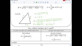 Area of Triangles using Herons Formula [upl. by Scevo]