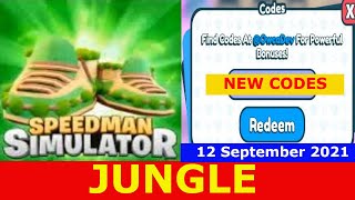 NEW UPDATE JUNGLE WORLD AND NEW CODES 🌴JUNGLE🌴 Speedman Simulator ROBLOX  September 12 2021 [upl. by Uphemia]