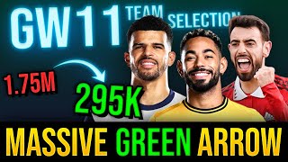 516 GW RANK 🌍  BENCH BOOST PAID OFF  MY FPL GW11 TEAM SELECTION amp GW10 PREVIEW [upl. by Gilus]