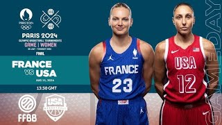 FRANCE VS USA FINALS WOMENS BASKETBALL PARIS OLYMPICS 2024  LIVE SCORE [upl. by Ashlen166]