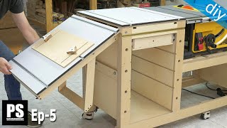 DIY Workbench Side Folding Table  Mobile Workbench EP 5 [upl. by Dibri931]