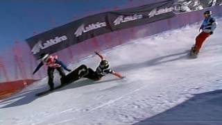 Championship Snowboard Cross Wipeouts  from Universal Sports [upl. by Latsryc591]