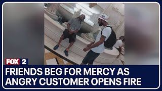 Detroit gas station shooting Friends beg for mercy as angry customer opens fire [upl. by Billen832]