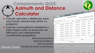 Como gerar memorial descritivo no QGIS  Azimuth and Distance Calculator [upl. by Ancelin240]