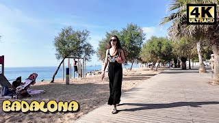 Badalona Beach Walking Tour  Paseo Maritimo 2024 Barcelona 4K [upl. by Dnama]