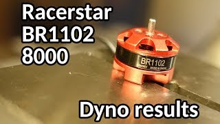 Racerstar BR11028000kv Dyno results [upl. by Bertold]