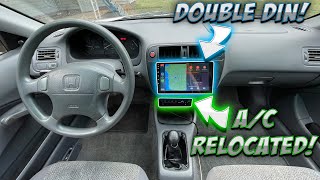 Install a Double Din Radio into a 9698 Honda Civic amp Climate Control Relocation  ULTIMATE GUIDE [upl. by Silera]