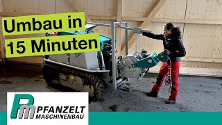 Einfacher Umbau  Von der Forstraupe zur Mähraupe in 15 Minuten  Moritz Fr75 [upl. by Annaira]