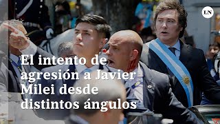 El botellazo al presidente Javier Milei desde 6 puntos de vista [upl. by Refotsirk139]