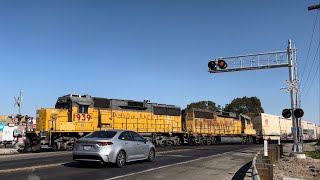 UP 1939 LRS51 Local West  CA120 Yosemite Avenue French Camp Road Railroad Crossing Escalon CA [upl. by Hpotsirhc]