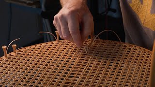 Craft Video Dictionary Hand Caning a Chair demonstrated by David Johnson [upl. by Muldon]