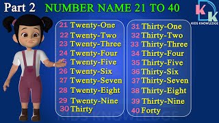 Number Names 21 To 40  Learn Counting  Number Names In English  21 To 40 English Name  Thirty [upl. by Anidnamra]