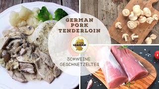 German Dish  Pork Tenderloin with Hunter Sauce  Ready in less than 30 min [upl. by Narhet510]