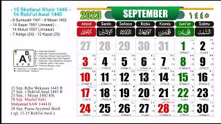 Kalender Bulan September 2023 Kalender 2023 Lengkap Jawa Dan Hijriah [upl. by Yendor]