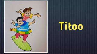 How To Draw Titoo Cartoon Character Step By Step  Titoo And Golu Drawing  Tutorial  Very Easy [upl. by Gniw783]