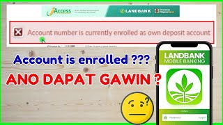 Account Number is Currently Enrolled as OWN DEPOSIT Account  Landbank iAccess Registration [upl. by Till3]