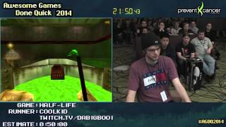 HalfLife Hard SPEED RUN 03925 PC Live by Coolkid AGDQ 2014 [upl. by Pascha]