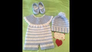 Mameluco para bebe recien nacido tejido a crochet 1 de 2 videos [upl. by Ydwor]