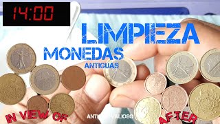 CÓMO LIMPIAR LAS MONEDAS ⭐ limpieza oldcoins antiguovalioso [upl. by Alamaj390]