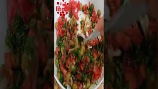 HATAY USULÜ YEŞİL ZEYTİN SALATASI TARİFİ recipes cooking kahvaltı recipe breakfast salata [upl. by Yssirk]