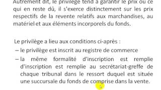 Droit commerciale S4 partie 7 quot vente de fonds de commerce quot [upl. by Aissyla]