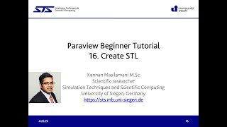 Paraview Beginner Tutorial 16 Create STL [upl. by Euqinoj]