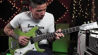 Eastwood Sidejack Baritone DLX Mosritestyle Guitar demo with RJ Ronquillo [upl. by Aicad319]