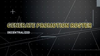 IPPSA R3 Demonstration Generate Promotion Roster  Decentralized [upl. by Brantley]