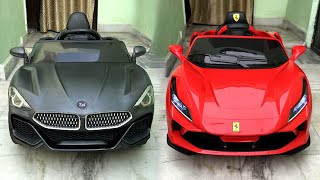 RC Ferrari Car Vs RC Bmw Car Unboxing amp Testing  Remote Control Ride on Car  Shamshad Maker 🔥🔥 [upl. by Ramor140]