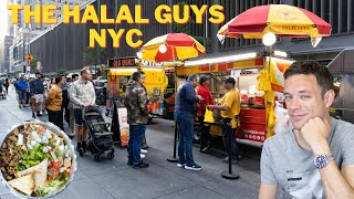 Eating at The Halal Guys The Most Famous Halal Street Cart in NYC [upl. by Korenblat808]