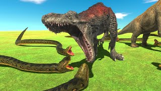 Dinosaurs VS Snake  Which Dinosaur Can Destroy All Snake [upl. by Uyerta514]