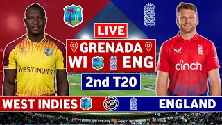 West Indies vs England 2nd T20 Live Scores  WI vs ENG 2nd T20 Live Scores amp Commentary [upl. by Andrews]