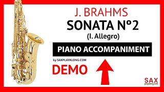 🎷 SONATA 2 J BRAHMS  PIANO ACCOMPANIMENT FOR SAXOPHONE [upl. by Gristede100]