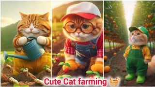 Cute Cat farming Mango Cherry Peanut 🧺🥜🥭🍒 catfarming cutecat catlover cutepet kitten farming [upl. by Merton]