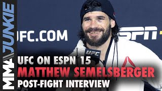 Matthew Semelsberger on debut win football transition  UFC on ESPN 15 postfight interview [upl. by Hgielar]