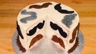 Surprise Inside Mustache Cake from Cookies Cupcakes and Cardio [upl. by Vada]