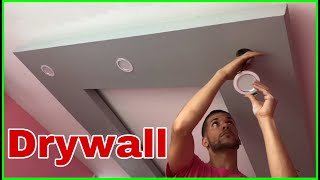 How to make a floating ceiling in Gypsum Board with led lights [upl. by Akeemaj]