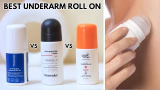 Best Underarm Rollon in India Minimalist VS Chemist at play VS Bebodywise [upl. by Nnyroc]