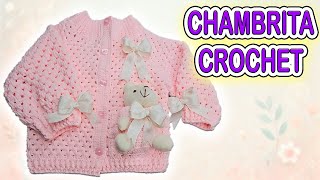 ¡Hermosa Chambrita a Crochet Paso a Paso🧶 Perfecta para Bebés 👶✨ [upl. by Trebloc379]