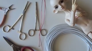 Restringing Resinsoul MSD BJD doll with a thicker elastic [upl. by Parthena413]