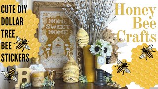 ADORABLE DIY DollarTree BEE StickersHoney Bee CraftsSticky TuesdayWinnie the Pooh Honey Hive [upl. by Celio]