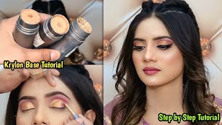 How to Apply Kryolan Tv Paint Stick Like a Pro  Flawless Base Tips with Gold CutCrease Eyemakeup [upl. by Isdnil]