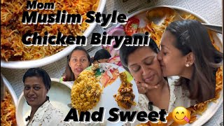 Mom Muslim Style Chicken Biryani and Sweet 😋  Seema Sonu [upl. by Nomaj]