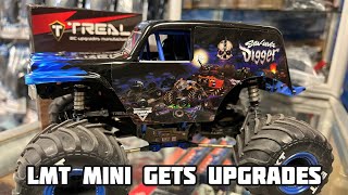 Losi LMT Mini monster truck sonuva digger gets treal and reefs monsterjam reefs losi treal [upl. by Audette]