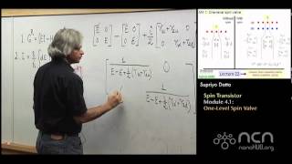 nanoHUBU Fundamentals of Nanoelectronics II M41 Spin Transistor  OneLevel Spin Valve [upl. by Nooj]