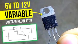 Variable Voltage Regulator  7805 Adjustable Voltage Regulator Circuit ic 7805 Transistor projects [upl. by Esinyt]