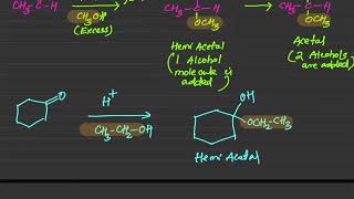 Hemiacetal and Acetal formation from aldehyde and ketone [upl. by Hort]