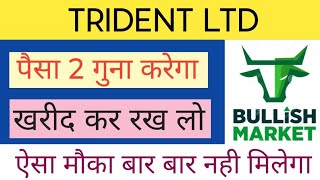 TRIDENT LTD SHARE NEWS  NEXT TARGET  LATEST NEWS  STOCK ANALYSIS tridentsharelatestnewstoday [upl. by Artapoelc]